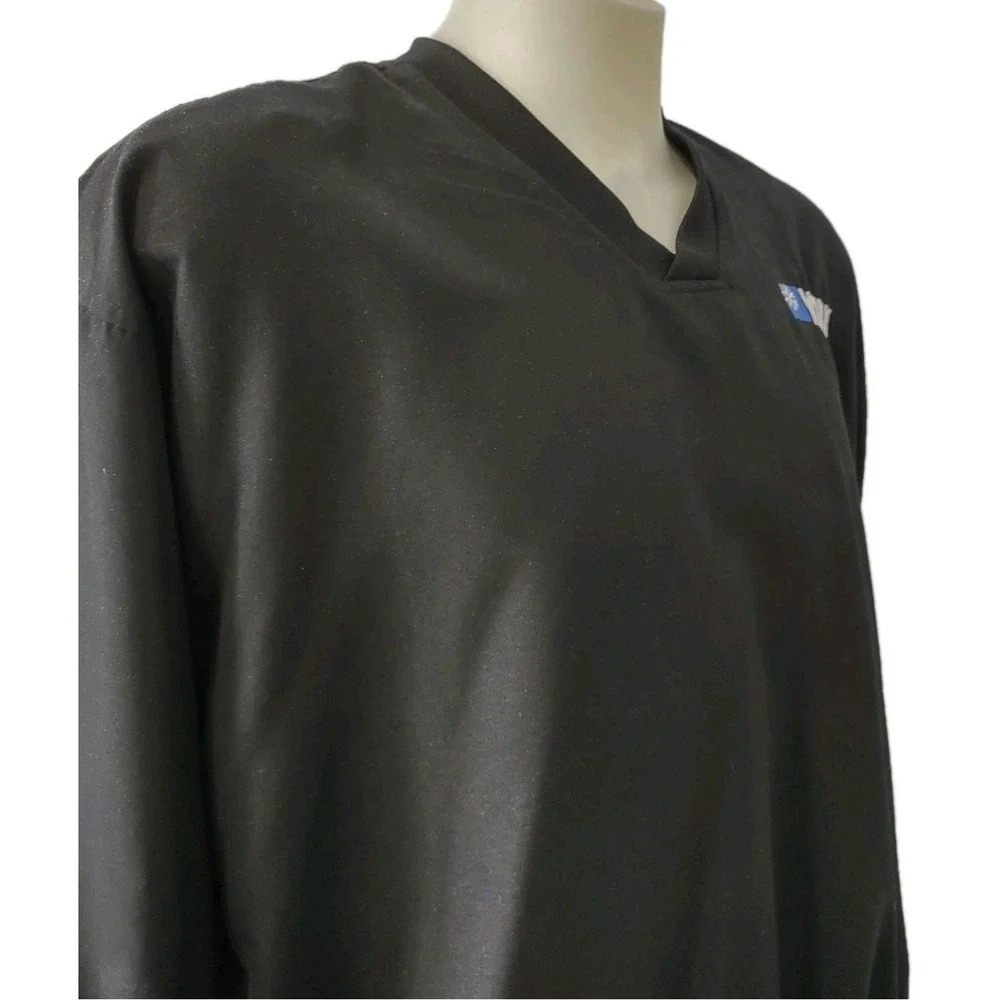Badger Sport Windbreaker Pullover Large Mens York Logo Black V-Neck Gorp‎ Core